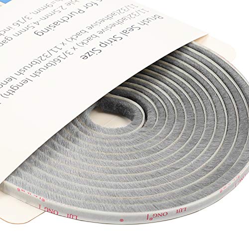 TORRAMI Felt Weather Stripping Seal Tape 11/32 inch x 11/32 inch x 16 ft, Self Adhesive Door Brush Seal Strip with New Package Neat Pile Keep Draft Out Warm in Winter, Grey - Image 5