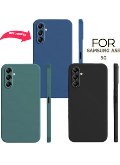 ساراونت غطاء حماية من السيليكون غير اللامع لهاتف Samsung Galaxy A55 5G - نحيف، ملون، جيد الإمساك (أسود، أزرق، أخضر)  - Image 3