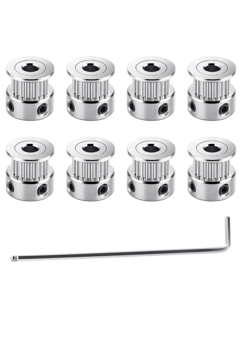 KASTWAVE - 8Pcs GT2 Pulley 20 Teeth 5mm Bore Timing Pulley Wheel for 6mm Width 3D Printer Belt, Aluminum 3D Printer Timing Belt Pulley Wheel with Ball-end Hex Wrench - Image 1