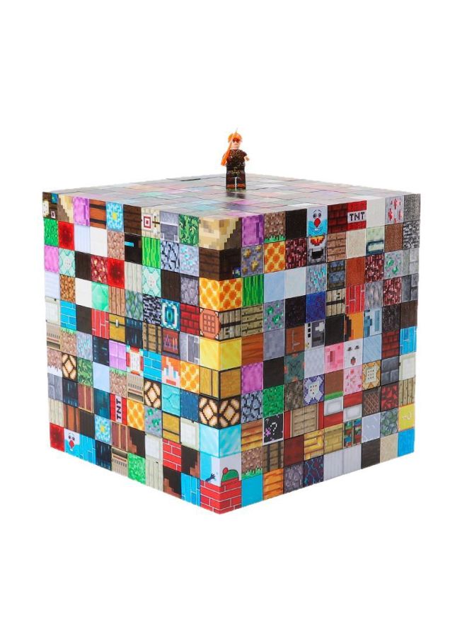 My World Magnetic Cube Wooden Block Children Assembled Games Peripheral Mini Building Block Toys-Color:T051-stone House-80 Pieces - Image 5