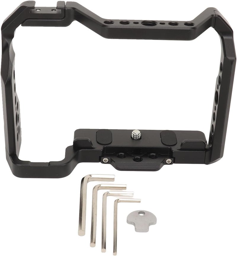 Camera Cage for Z50 Aluminum Alloy Protective Video Rig with 1/4 3/8 Inch Threaded Hole Cold Shoe Mount - Durable Construction, Versatile Mounting Options, Ideal for Outdoor - Image 1