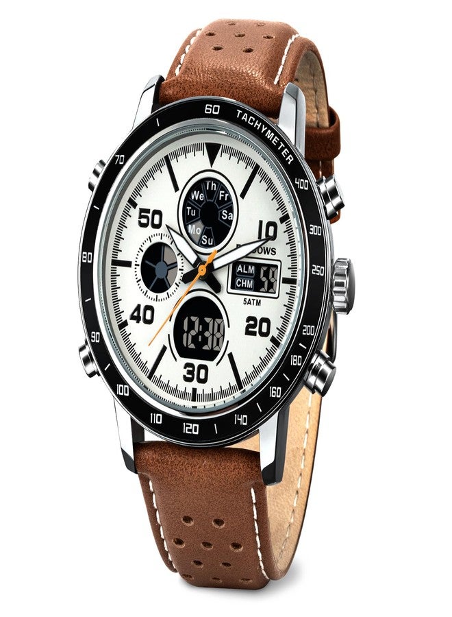 PINDOWS Mens Watches, Men's Military Digital Watches Analog Quartz Waterproof Watch Sport Tactical Multifunction Heavy Duty Outdoor Watches for Men - Image 1
