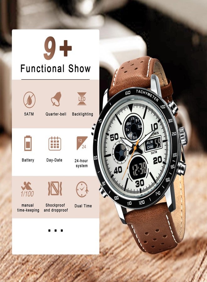 PINDOWS Mens Watches, Men's Military Digital Watches Analog Quartz Waterproof Watch Sport Tactical Multifunction Heavy Duty Outdoor Watches for Men - Image 5