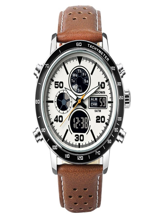 PINDOWS Mens Watches, Men's Military Digital Watches Analog Quartz Waterproof Watch Sport Tactical Multifunction Heavy Duty Outdoor Watches for Men - Image 2