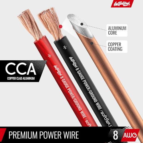 Install Link 8 AWG Gauge Power or Ground Wire Cable 25ft Red, 25ft Black (50 Feet Total), CCA - Image 5