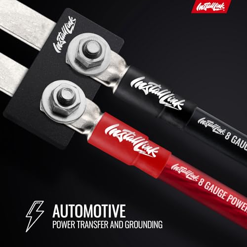 Install Link 8 AWG Gauge Power or Ground Wire Cable 25ft Red, 25ft Black (50 Feet Total), CCA - Image 3