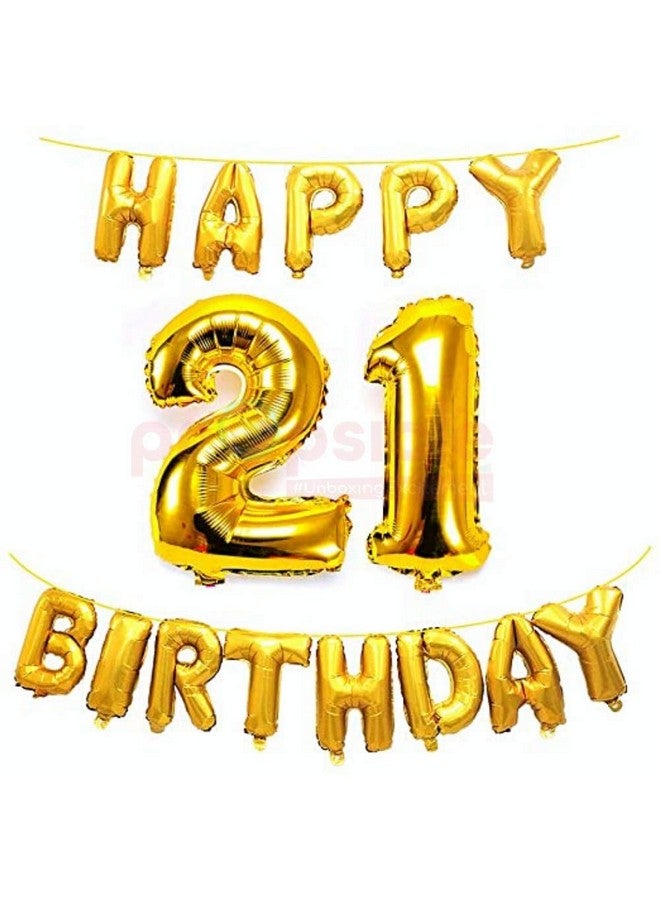 Propsicle 16 inch Birthday Foil 21 Number Helium Balloon Party Decoration Golden Pack of 2 | 21 Year No. Balloons Birthday/Anniversary | Twenty One Number - Image 3