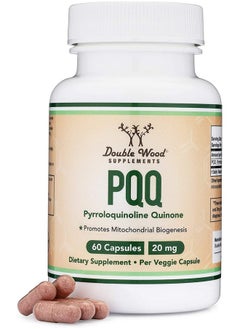 Pqq Supplement 20Mg 60 Capsules (Pyrroloquinoline Quinone) Promotes Mitochondria Atp Coenzyme Levels Energy Optimizer And Sleep Support (Manufactured In The Usa Vegan Safe) By Double Wood