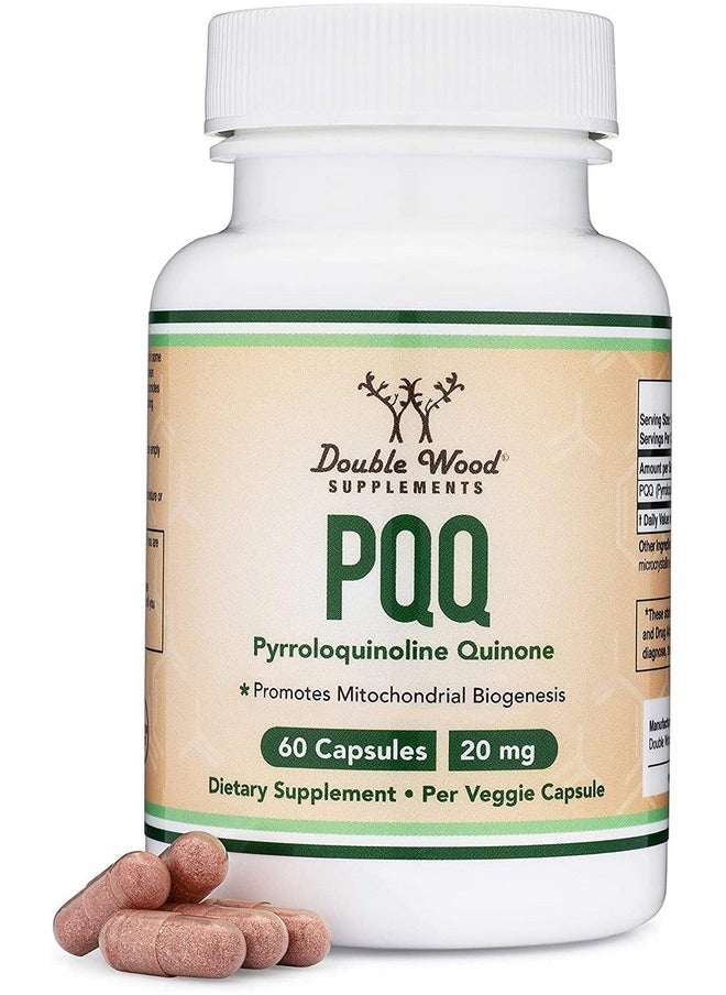 Double Wood Supplements - Pqq Supplement 20Mg 60 Capsules (Pyrroloquinoline Quinone) Promotes Mitochondria Atp Coenzyme Levels Energy Optimizer And Sleep Support (Manufactured In The Usa Vegan Safe) By Double Wood - Image 1
