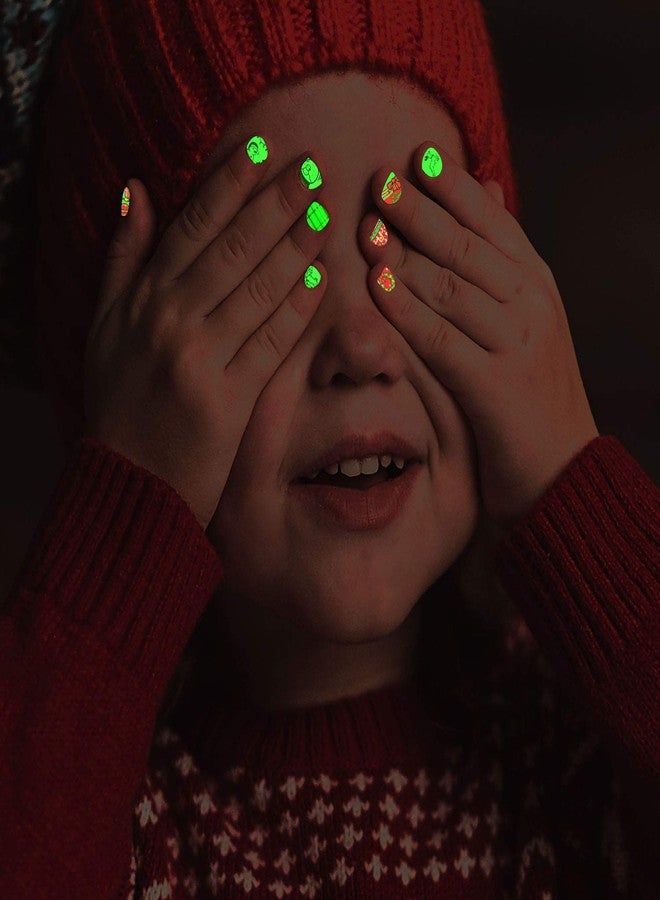 Partywind Luminous Christmas Nail Stickers for Kids Girls, Glow Self-Adhesive Nail Decals for Nail Art Decorations, Holiday Nail Stickers with Snowflakes, Xmas Tree, Santa, Snowman (6 Sheets) - Image 5