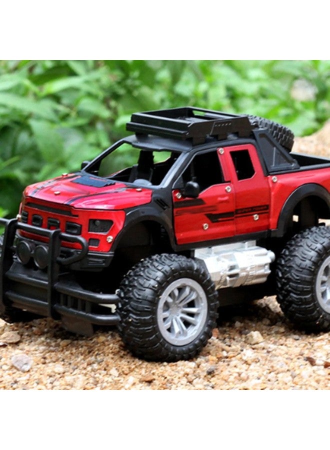IndusBay® Big Wheel Rechargeable Remote Control Off Road Metal Diecast Car SUV All Terrain 4CH High Speed Rock Climber Toy Car with Working Headlight, Red - Image 5