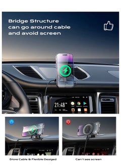 Lisen LISEN MagSafe Car Wireless Charging Mount for iPhone - Air Vent and Dashboard Holder in One Pack  - Image 3