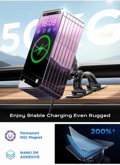 Lisen LISEN MagSafe Car Wireless Charging Mount for iPhone - Air Vent and Dashboard Holder in One Pack  - Image 4