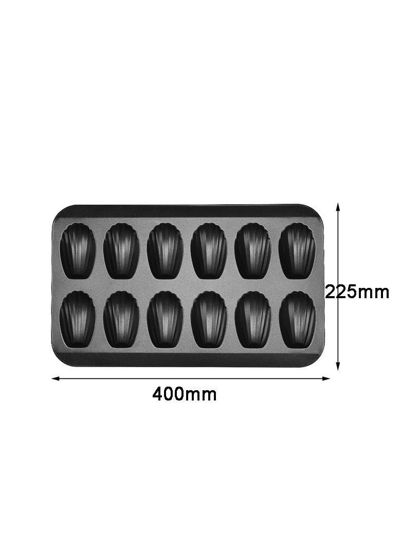 2 Pack 12-Cavity Madeleine Pan Nonstick Shell Shape Baking Mold for Baking - Image 3