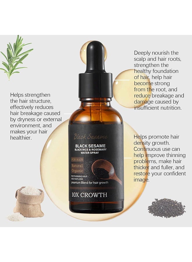 EELHOE Black Sesame Black Rice u0026 Rosemary Water Spray, Black Sesame Hair Growth Serum, Black Sesame Serum 10X Hair Growth, 30ml - Image 4