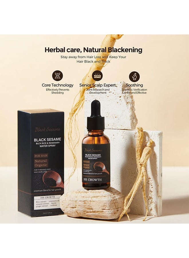 EELHOE Black Sesame Black Rice u0026 Rosemary Water Spray, Black Sesame Hair Growth Serum, Black Sesame Serum 10X Hair Growth, 30ml - Image 3