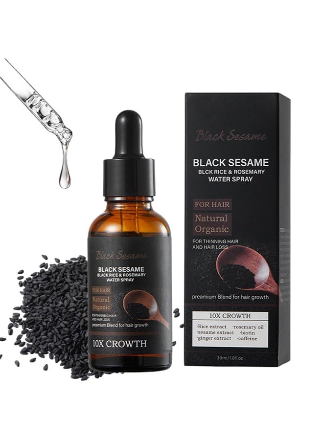 EELHOE Black Sesame Black Rice u0026 Rosemary Water Spray, Black Sesame Hair Growth Serum, Black Sesame Serum 10X Hair Growth, 30ml - Image 1