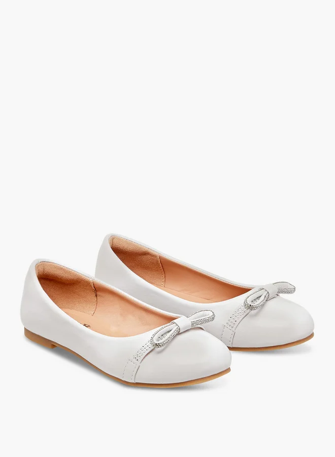 ليتل ميسي Bow Embellished Ballerina Shoes