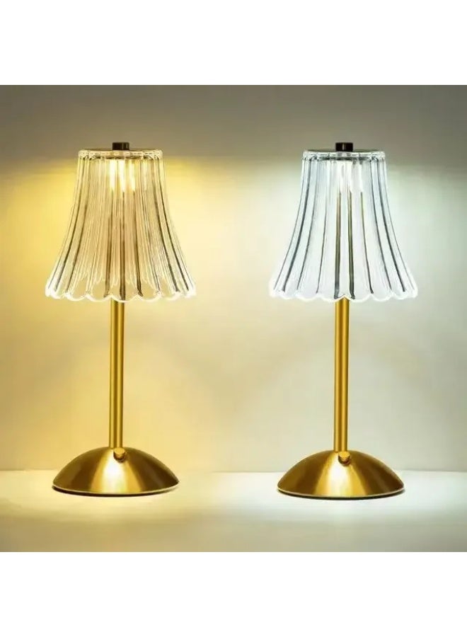 Vintage Nordic Style Copper Color Gold Desk Lamp Bedside Atmosphere Lighting Wall Lamp Copper Bulb-Light Source Power:2.5W-Light Color:Star Point Table Lamp Three-color Touch Dimming