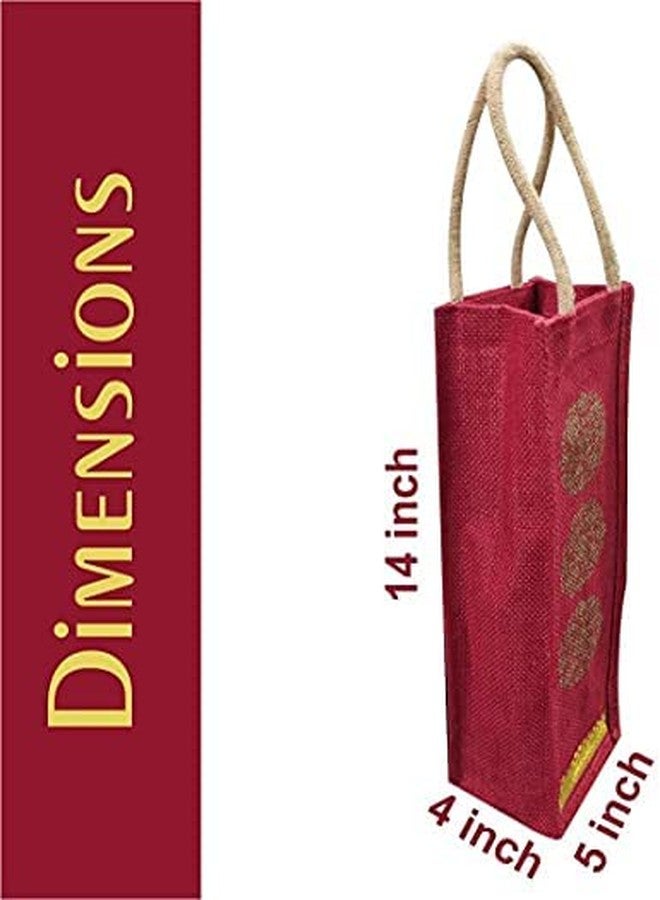 Dasvilla Jute Bottle Carry Bag, Set of 2, 1.5 litres, Multicolour, Combo of Jute Carry Bag for Bottle (Design-9) - Image 5