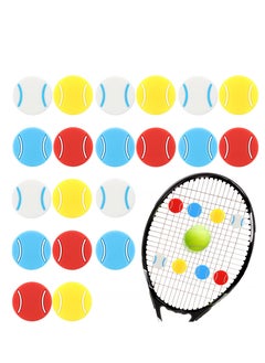 20 Pieces Tennis Racket Dampener, Tennis Racket Vibration Dampener, Cute Tennis Dampener Funny Soft Silicone Tennis Racquet Dampeners, for Tennis Gift, Assorted Designs, Made of Soft Silicone Material