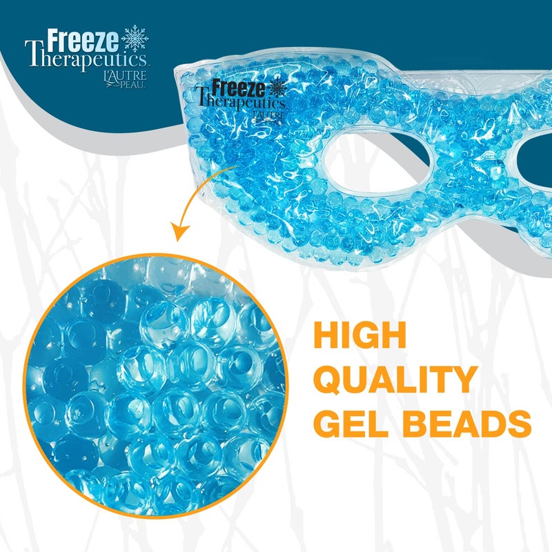 L'AUTRE PEAU USA Merchant - 2 Redesigned Therapeutic Spa Gel Bead Eye Masks - Hot/Cold Reusable Ice Packs with Flexible Beads - Compress Therapy for Puffy Eyes, Dark Circles, Headaches, Migraines, Stress Relief - Image 5