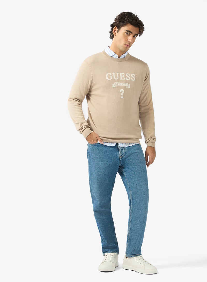 GUESS Hammond Crew Neck Long Sleeve Logo Sweater - Image 4