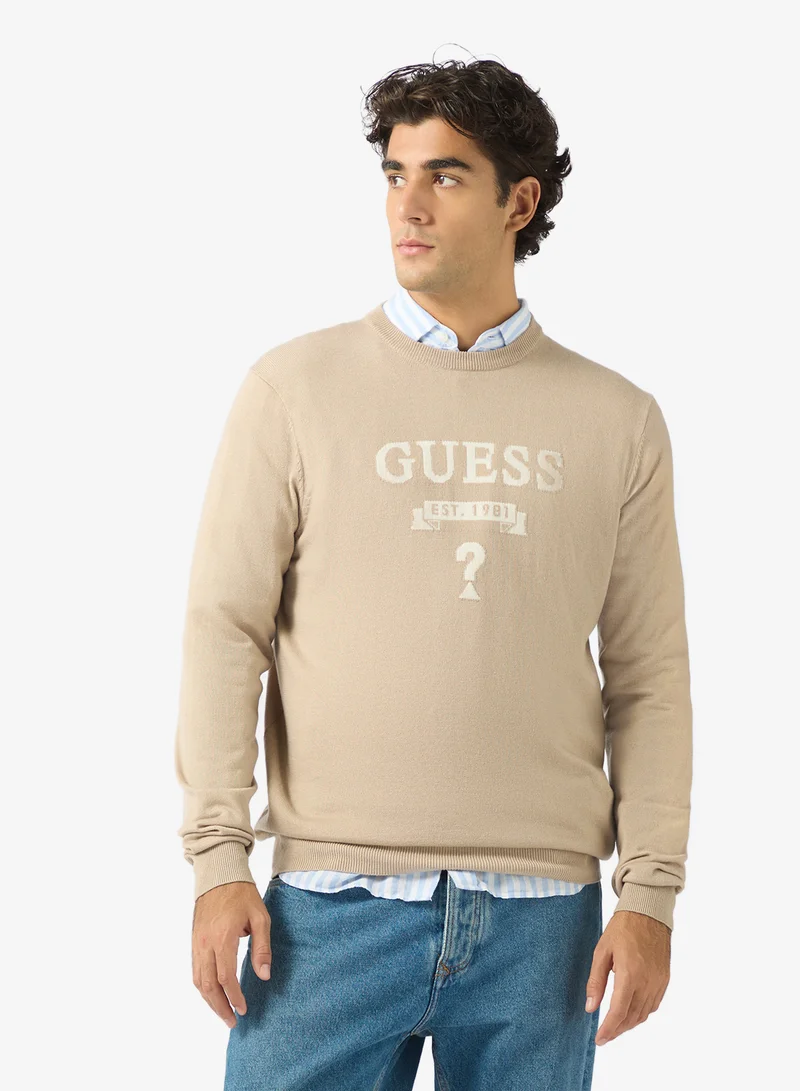 GUESS Hammond Crew Neck Long Sleeve Logo Sweater