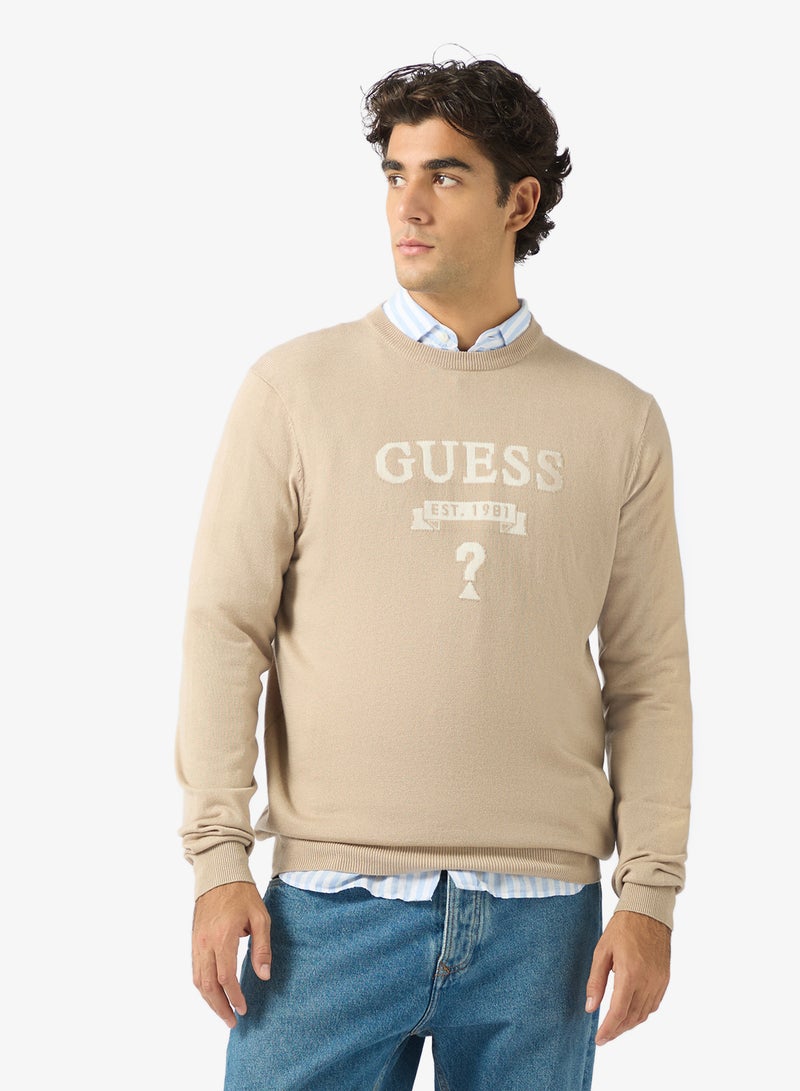 GUESS Hammond Crew Neck Long Sleeve Logo Sweater - Image 1
