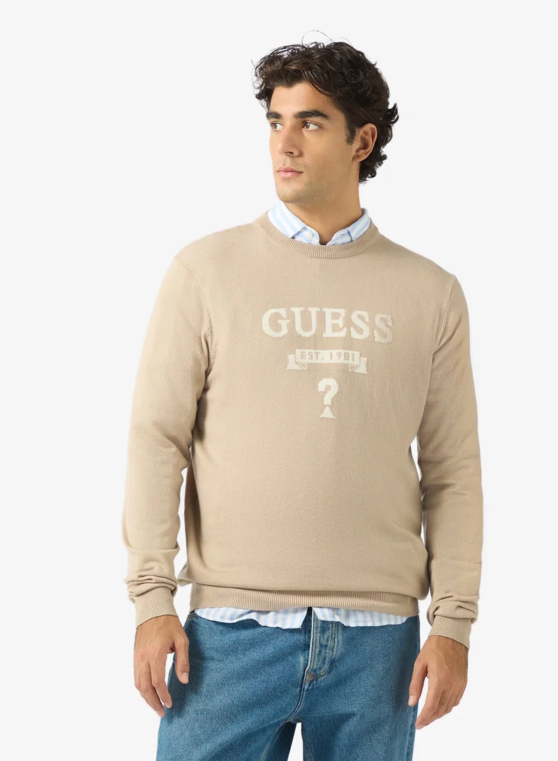 GUESS Hammond Crew Neck Long Sleeve Logo Sweater