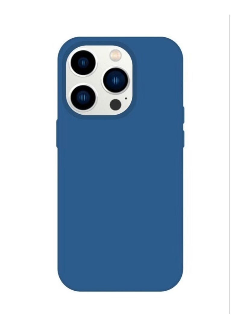 general Liquid Silicone Case for iPhone 14 Pro Max (6.7") – Soft-Touch Protective Shell with Microfiber Lining – Storm Blue - Image 1