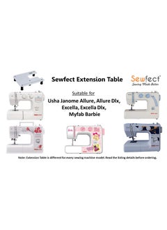 Sewfect Sewfect Sewing Machine Extension Table Suitable For Usha Allure Allure Dlx Excela Excela Dlx Myfab Barbie Automatic Sewing Machine Regular Size 115 X 15 Inch White Metal  - Image 2