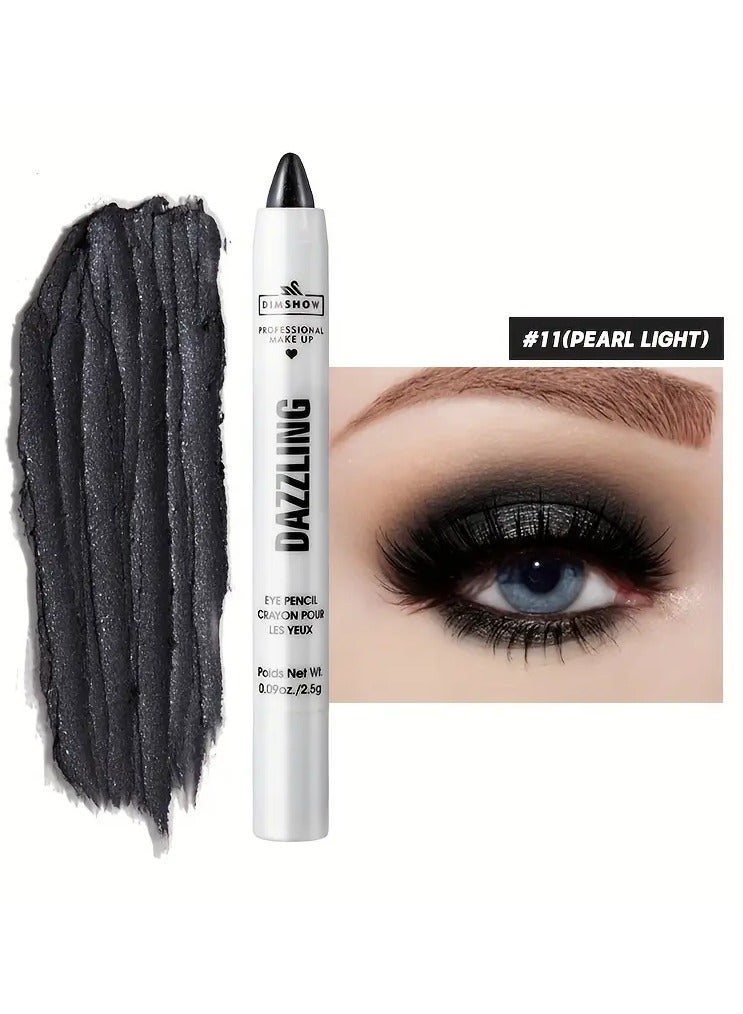 Vibrant Pearl Glitter Eyeshadow Pen - Liner & Shadow Combinations - Waterproof, Sweat-Proof, Smudge-Proof, Brightening Highlighter for Music Festivals, Under Crease, Eyelid Application #11