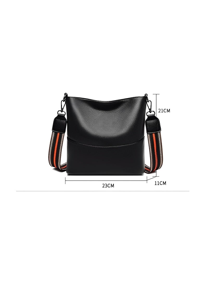REOCLE Women's Soft Leather Crossbody Bags Tote Handbag Satchel Shoulder Bag with Adjustable Strap & Large Capacity Trendy Commute Crossbody Bags  - Image 3