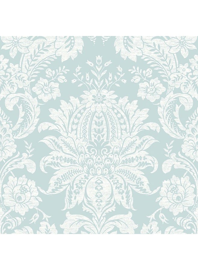 Transform Damask Duck Egg Peel and Stick Wallpaper - Image 1