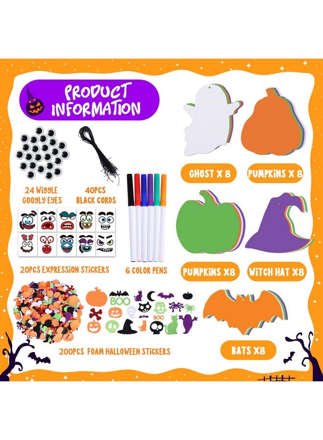Garma 330Pcs Halloween Foam Stickers Set, Pumpkin Ghost Spider Bat Halloween Crafts For Kids Diy Craft Kit Halloween Decorations Party Favors Supplies - Image 2