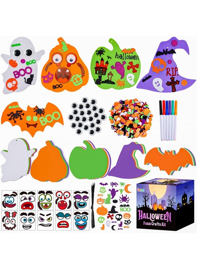 Garma 330Pcs Halloween Foam Stickers Set, Pumpkin Ghost Spider Bat Halloween Crafts For Kids Diy Craft Kit Halloween Decorations Party Favors Supplies - Image 1