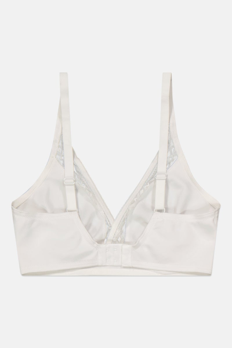 Etam Women Textured Non Padded Bra, White - Image 2