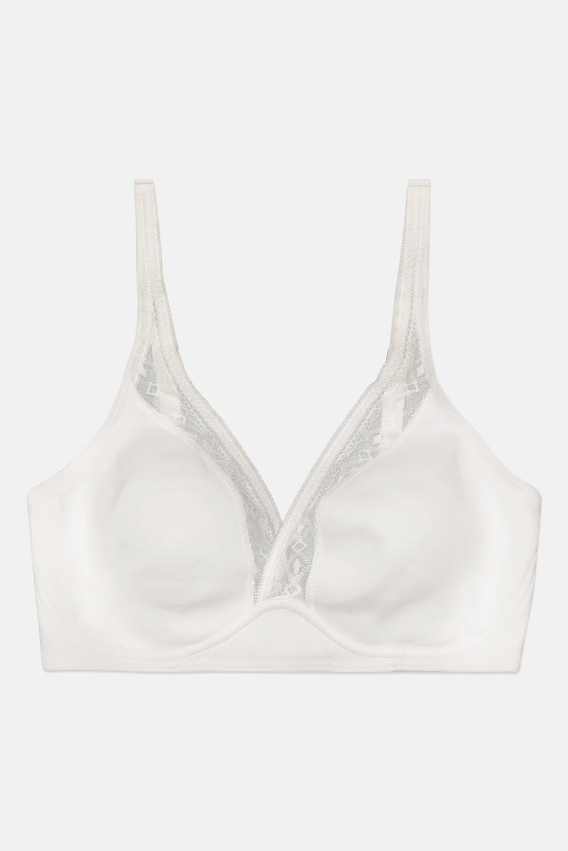 Etam Women Textured Non Padded Bra, White - Image 1