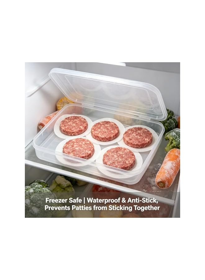 S-TOP 150Pcs 4.5 Inches Round Hamburger Patty Paper, Non Stick Silicone Paper Circles for Burger Press, Meat Patties Separator, Freezer & Oven Use, White - Image 3