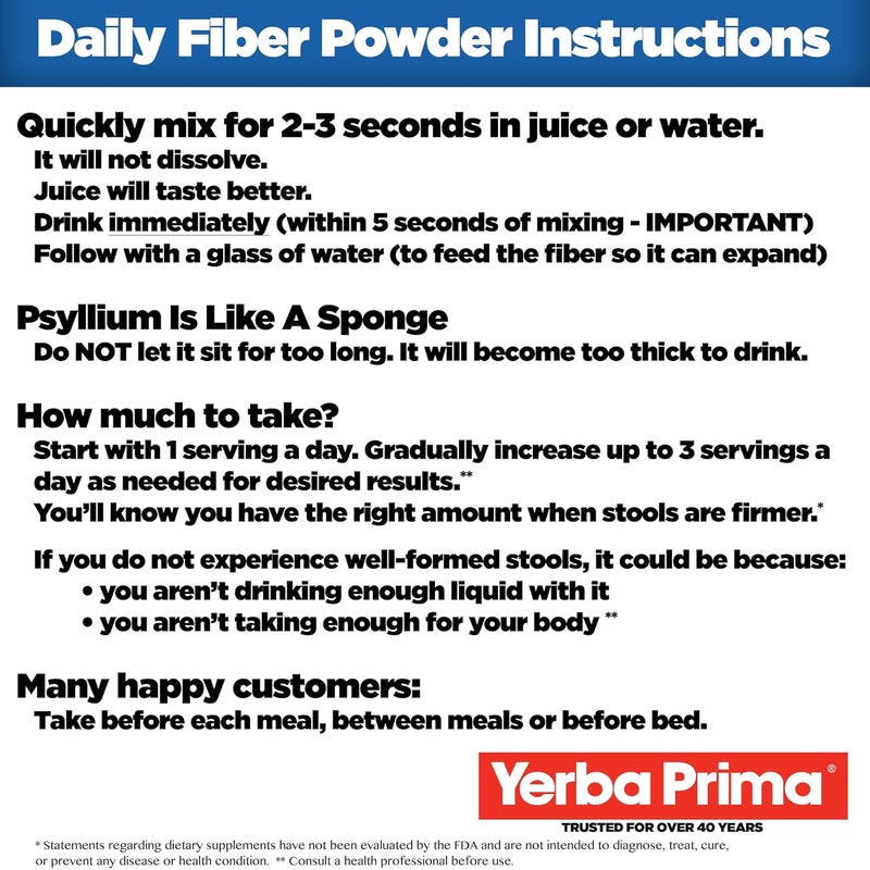 Yerba Prima Botanicals Daily Fiber Formula 12 oz powder - Image 4