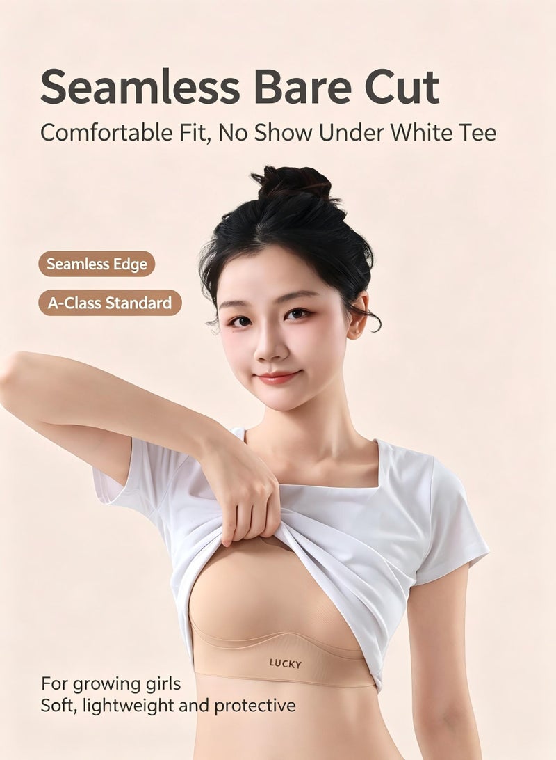 MUMO Girls Sports Bra with Breathable Fixed Pads, Teens Pull-On Training Bras, Racerback Yoga Bra with High Elasticity, Ideal for Developing Teens - Image 4
