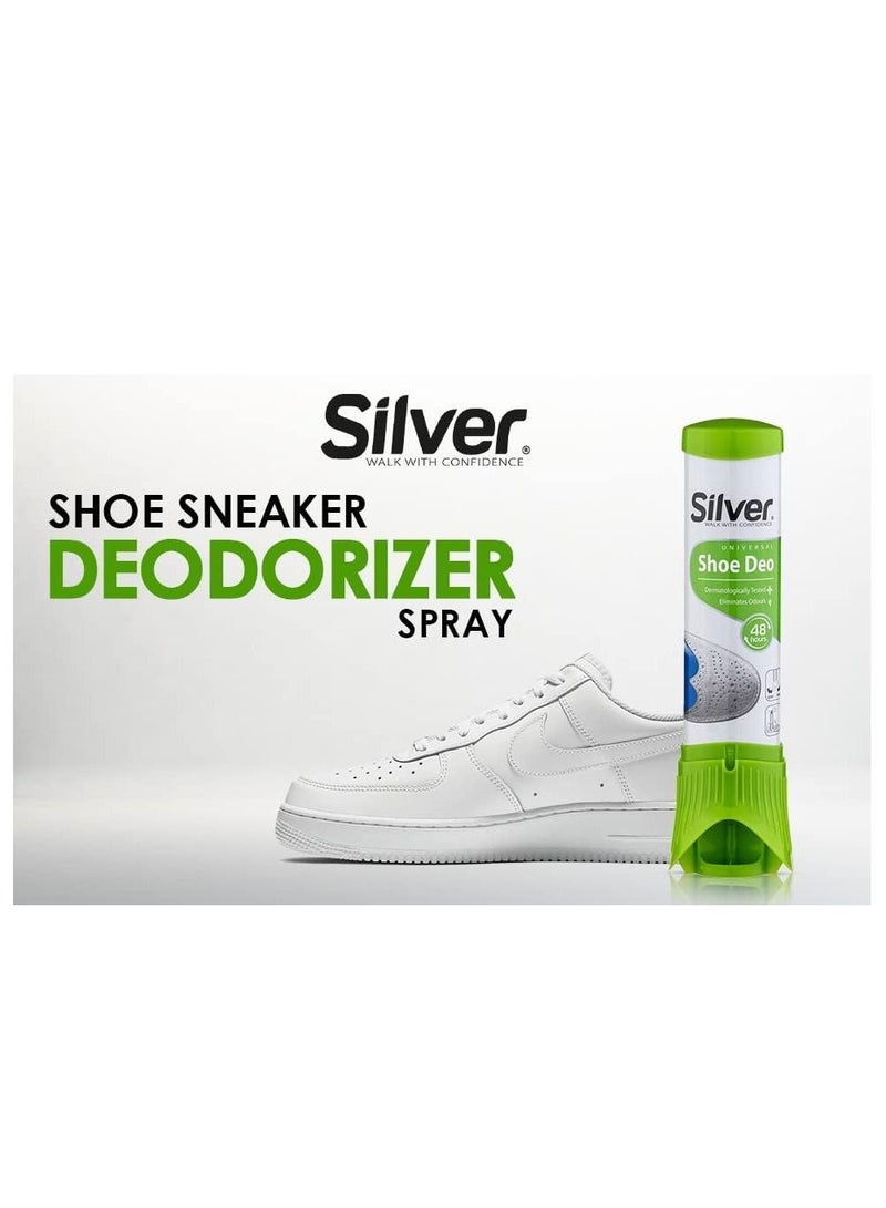 Silver Shoe Deodorizer Spray, Long Lasting Freshener for Sneakers, Boots, Gym Bags 100ml - Image 5