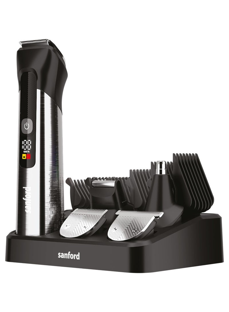 Sanford Rechargeable Hair Clipper, Cordless, 12-in-1, IPX7 Waterproof, 120 Mins Working Time, Stainless Steel Blade, LED Display Function, Travel Lock, Type-C Charging - Image 1