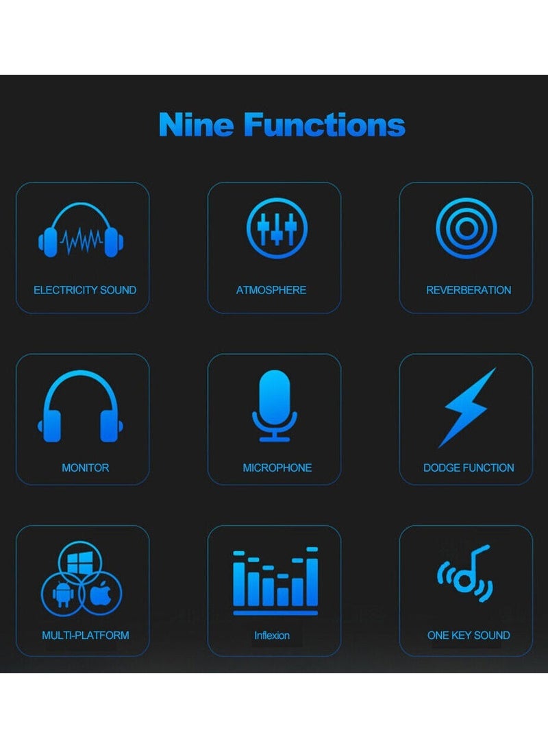 "Studio Recording & Broadcasting Set: Professional Condenser Microphone with V8S Live Sound Card – Black/Gold" - Image 5