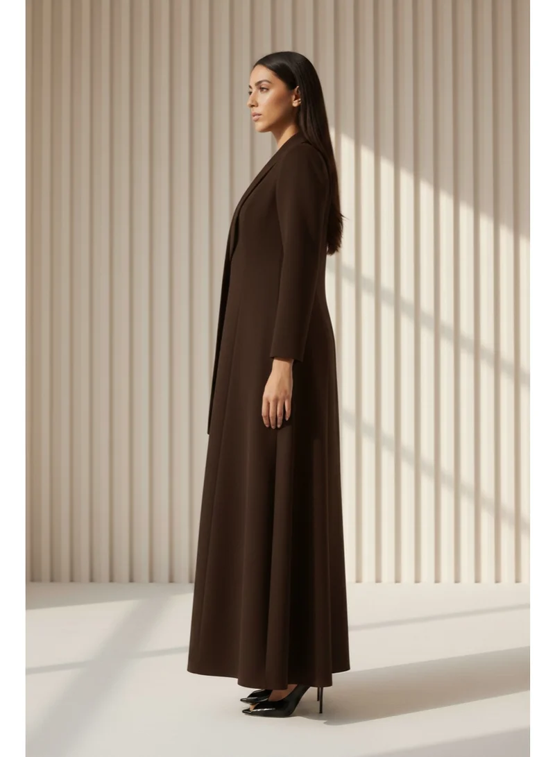 مويستريت Tailored Crepe Coat-Abaya with Asymmetric Drape