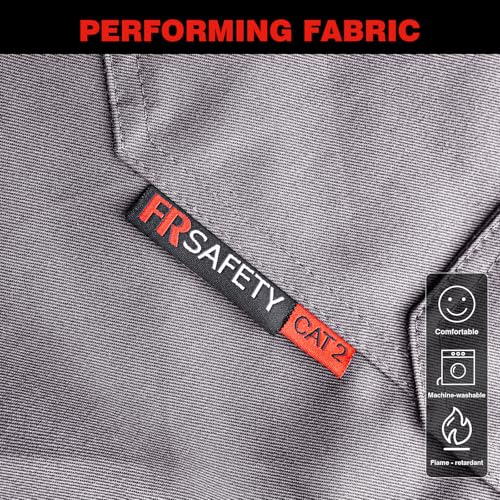 DPSAFETY FR Shirt 7oz Fire Resistant Shirts Men's,CAT2 Welding Shirt 100% Cotton Flame Resistant Shirts Gray (2X-Large) - Image 4
