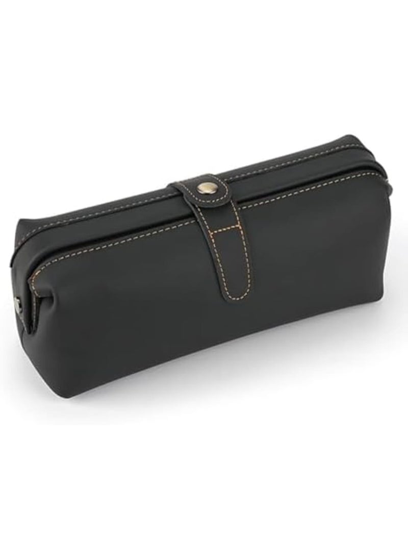 SYOSI Personalized Leather Toiletry Bag, Travel Dopp Kit with Durable Hardware Clip Closure, Small Waterproof Top Grain Leather Cosmetic Shaving Bag, Compact Travel Organizer for Business and Short Trips - Image 1