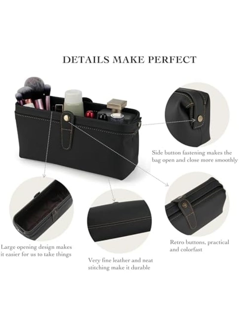 SYOSI Personalized Leather Toiletry Bag, Travel Dopp Kit with Durable Hardware Clip Closure, Small Waterproof Top Grain Leather Cosmetic Shaving Bag, Compact Travel Organizer for Business and Short Trips - Image 4