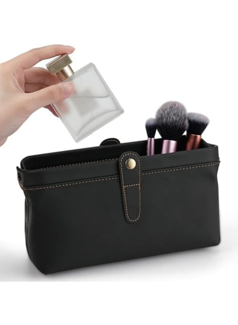 SYOSI Personalized Leather Toiletry Bag, Travel Dopp Kit with Durable Hardware Clip Closure, Small Waterproof Top Grain Leather Cosmetic Shaving Bag, Compact Travel Organizer for Business and Short Trips - Image 3